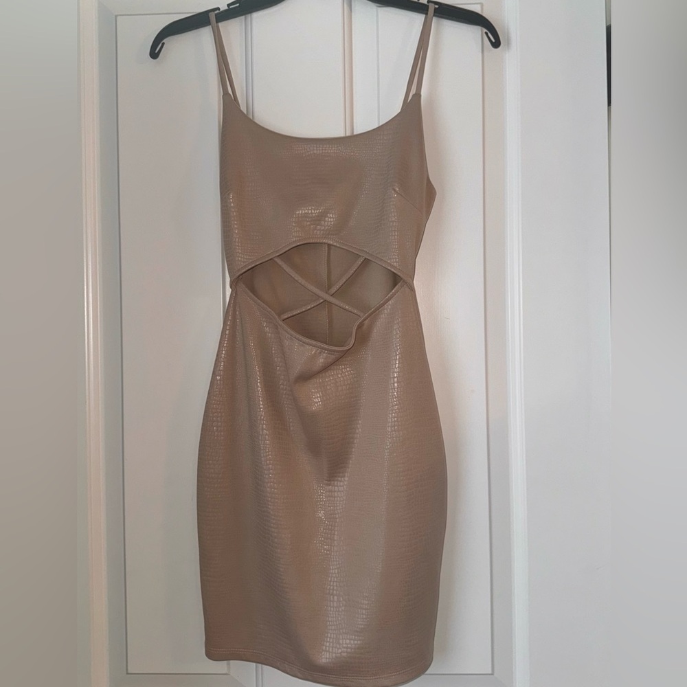 7 Day, Tan Cross Body Snake Skin, Bodycon, Small